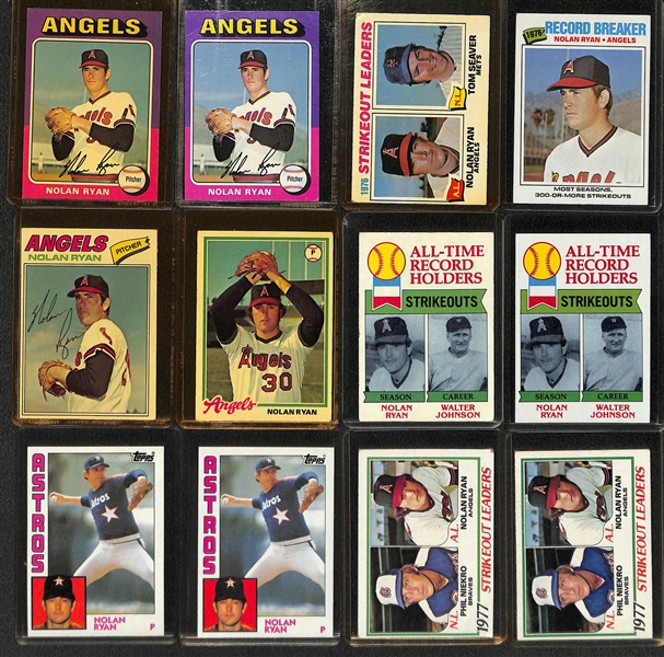 Lot of (56) Nolan Ryan Cards from 1975-1995 w. (2) 1975 Topps